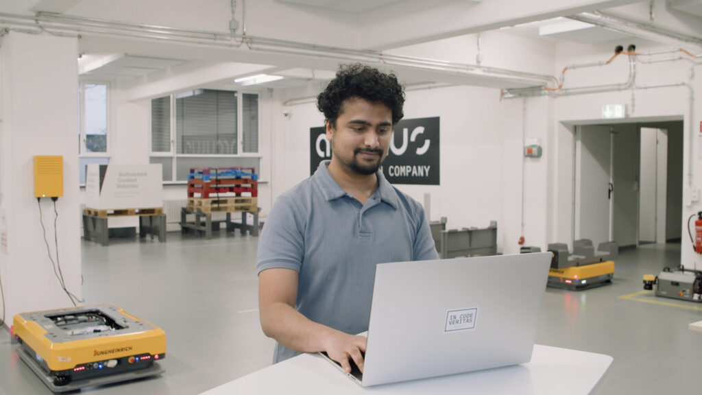 Embedded software developer working in the testing area of arculus office