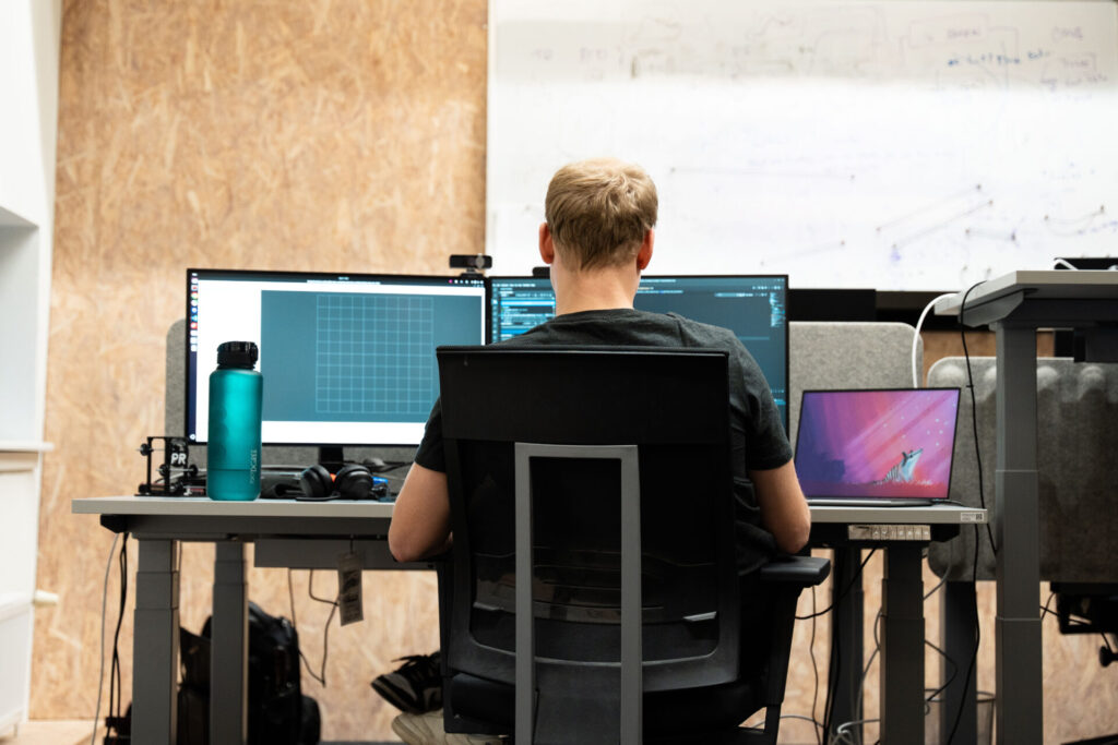 Dennis Schradick, our Robotics Software Engineer, busy working at the arculus office